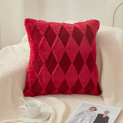 Imitation Rabbit Hair Throw Pillowcase 45x45cm