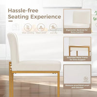 Off White & Gold 24-Inch Counter Height Bar Stools with Backrest - DSARD