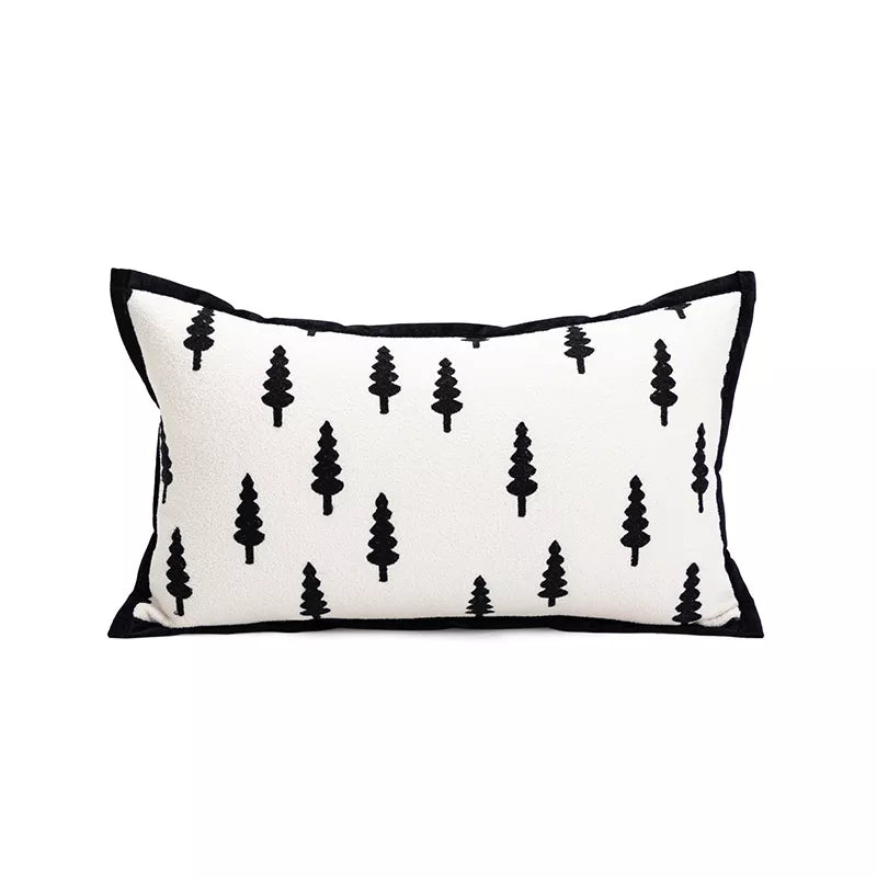 Bohemian Black & White Jacquard Pillow Cover