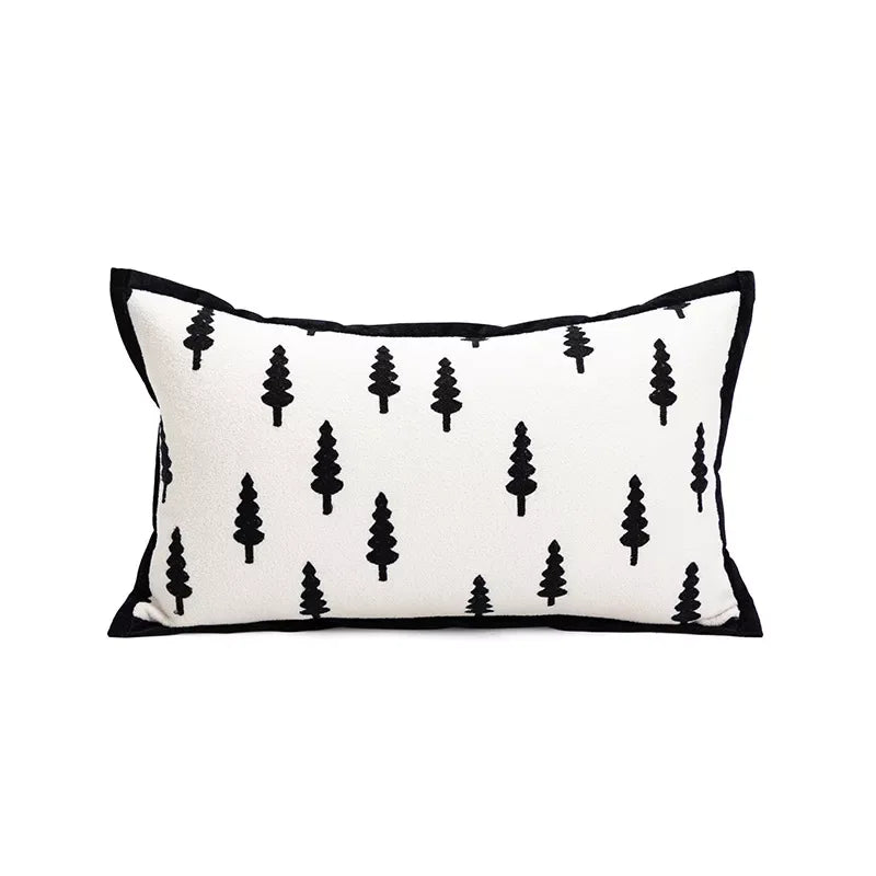 Bohemian Black & White Jacquard Pillow Cover - DSARD