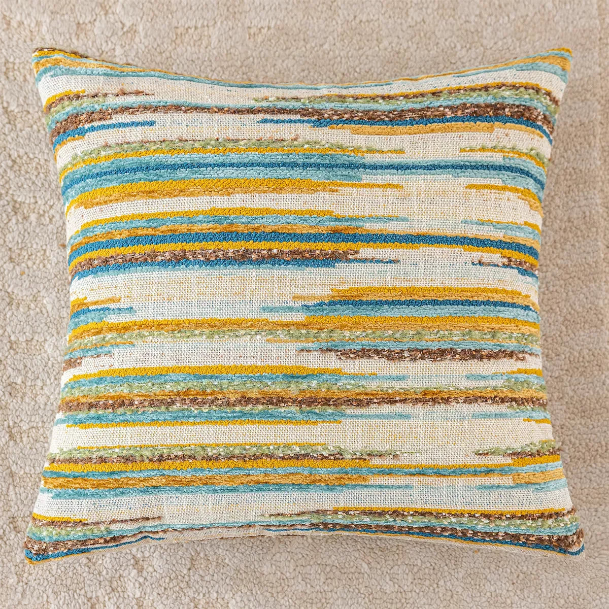 Bohemian Plush Throw Pillow Cover 18×18″ – Geometric Stamped Cushion Case - DSARD