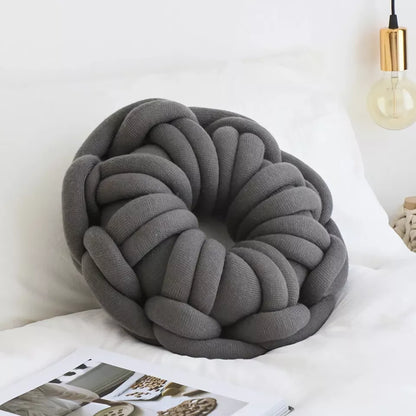 DIY Chunky Yarn Hand-Knot Round Cushion – Cozy Decorative Seat & Back Support