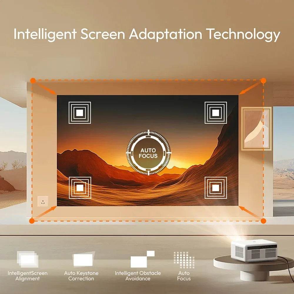 1250 ANSI 4K Projector with Auto Focus & WiFi 6 - 300" Screen - DSARD