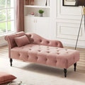 Modern Velvet Armless Chaise Lounge with Solid Wood Legs and Tufted Design - DSARD