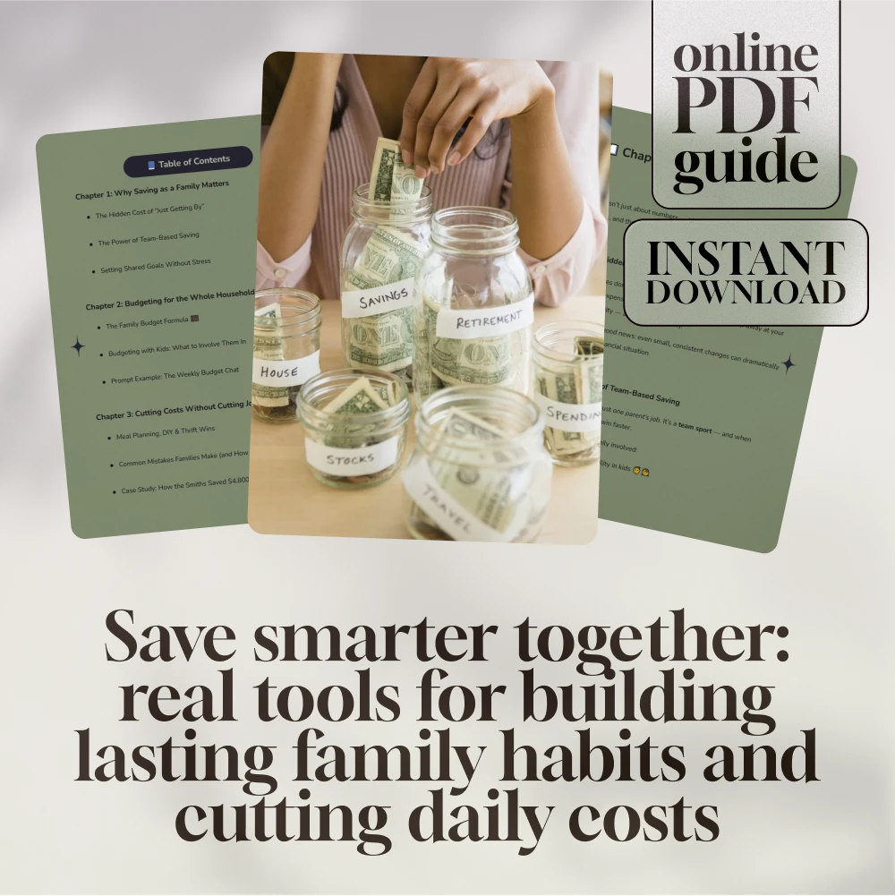 Smart Families, Strong Finances: A Real-Life Guide to Saving Money Together | Family Budgeting eBook | Family Saving Money Checklist & Planner PDF