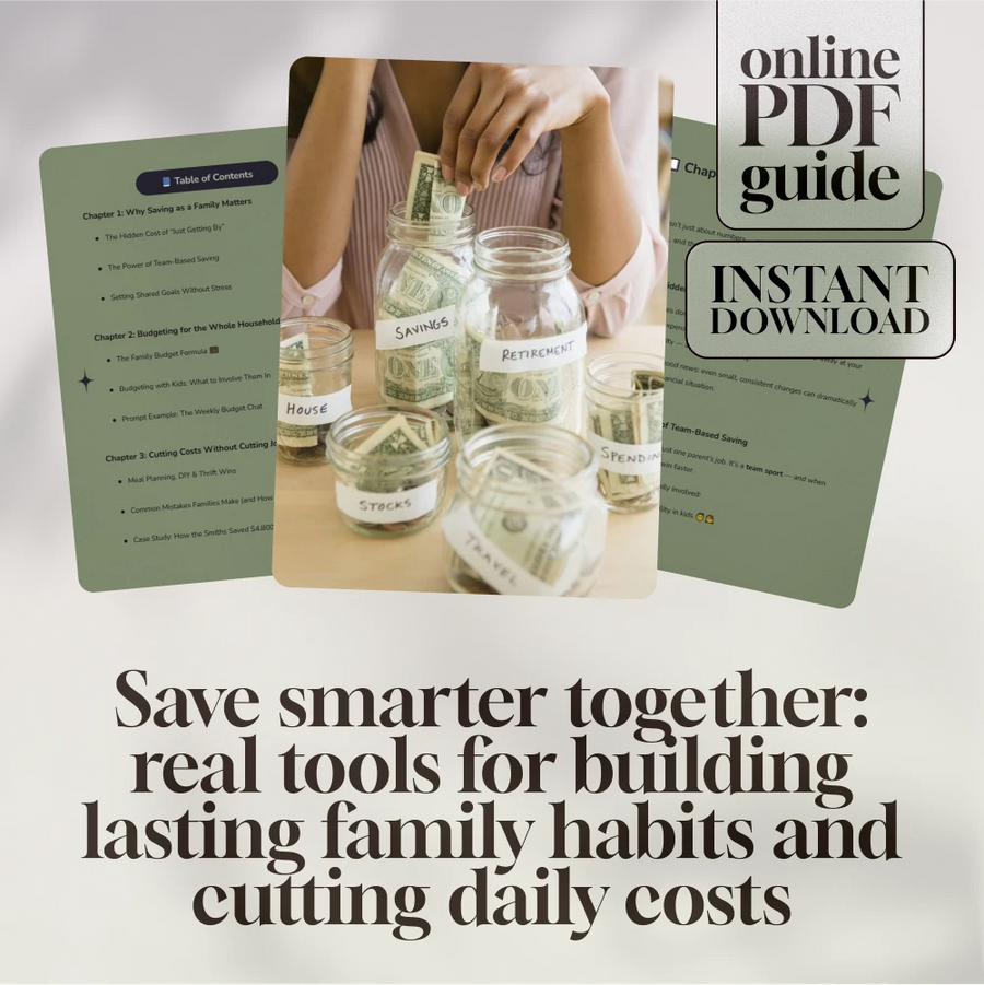 Smart Families, Strong Finances: A Real-Life Guide to Saving Money Together | Family Budgeting eBook | Family Saving Money Checklist & Planner PDF