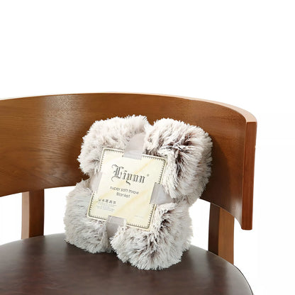 Ultra-Soft Faux Fur Plush Throw Blanket for Bed & Sofa