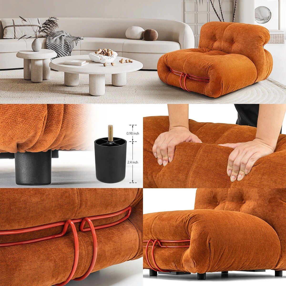 Modern Morocco Velvet Sofa Chair - DSARD