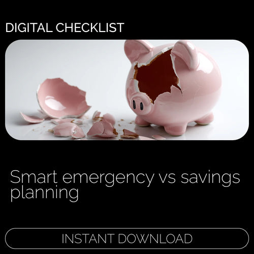 Emergency Fund vs Savings Checklist | Printable Personal Finance Checklist | Money Management PDF | Emergency Fund vs Savings Tips
