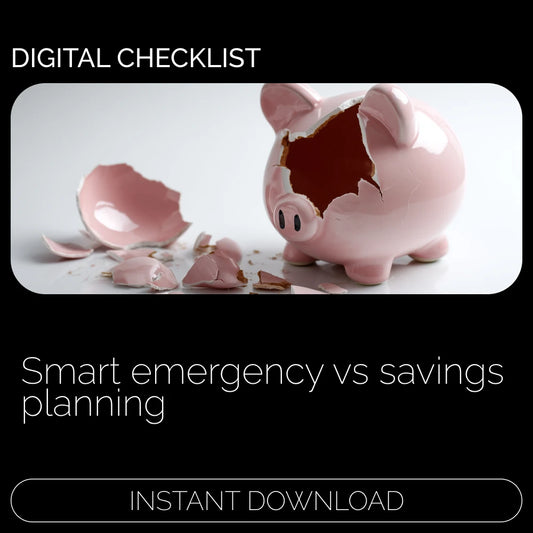 Emergency Fund vs Savings Checklist | Printable Personal Finance Checklist | Money Management PDF | Emergency Fund vs Savings Tips