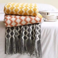 Luxury Knit Geometric Throw Blanket