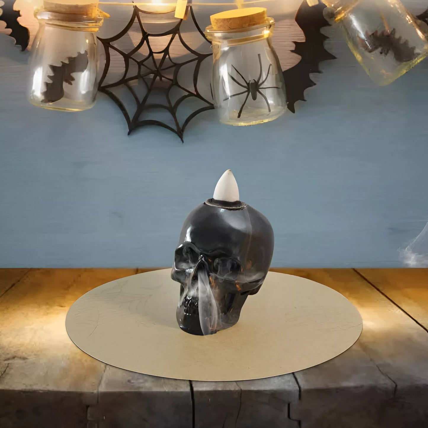 Halloween Skull Incense Burner – Decorative Resin Stick Holder