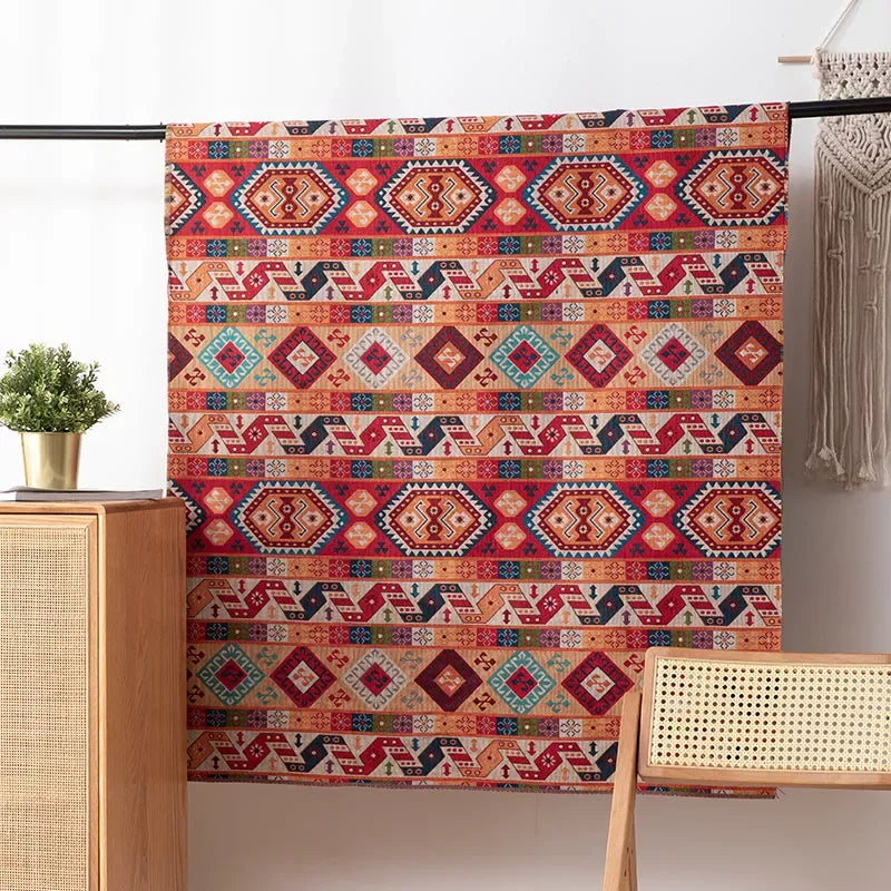 Boho Jacquard Fabric Cloth – Ethnic Style Curtain, Tablecloth & Sofa Cover (59x39in) - DSARD