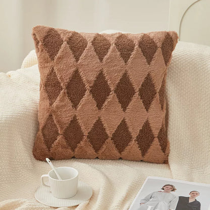 Imitation Rabbit Hair Throw Pillowcase 45x45cm