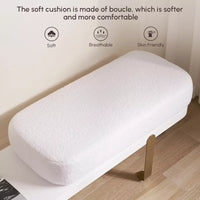 Modern Wooden Entryway Bench with Upholstered Seat & Abstract Metal Legs - DSARD