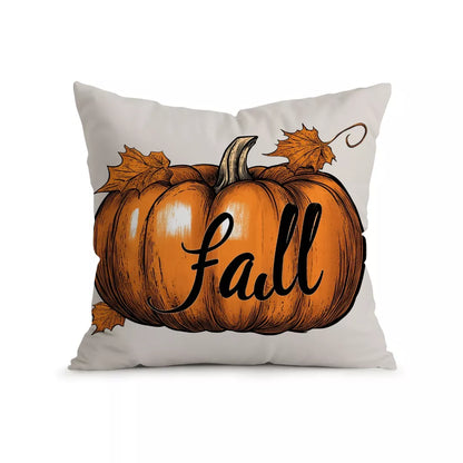 Cozy Autumn Pumpkin Throw Pillow Cover – 18x18in Fall Decor Cushion Case