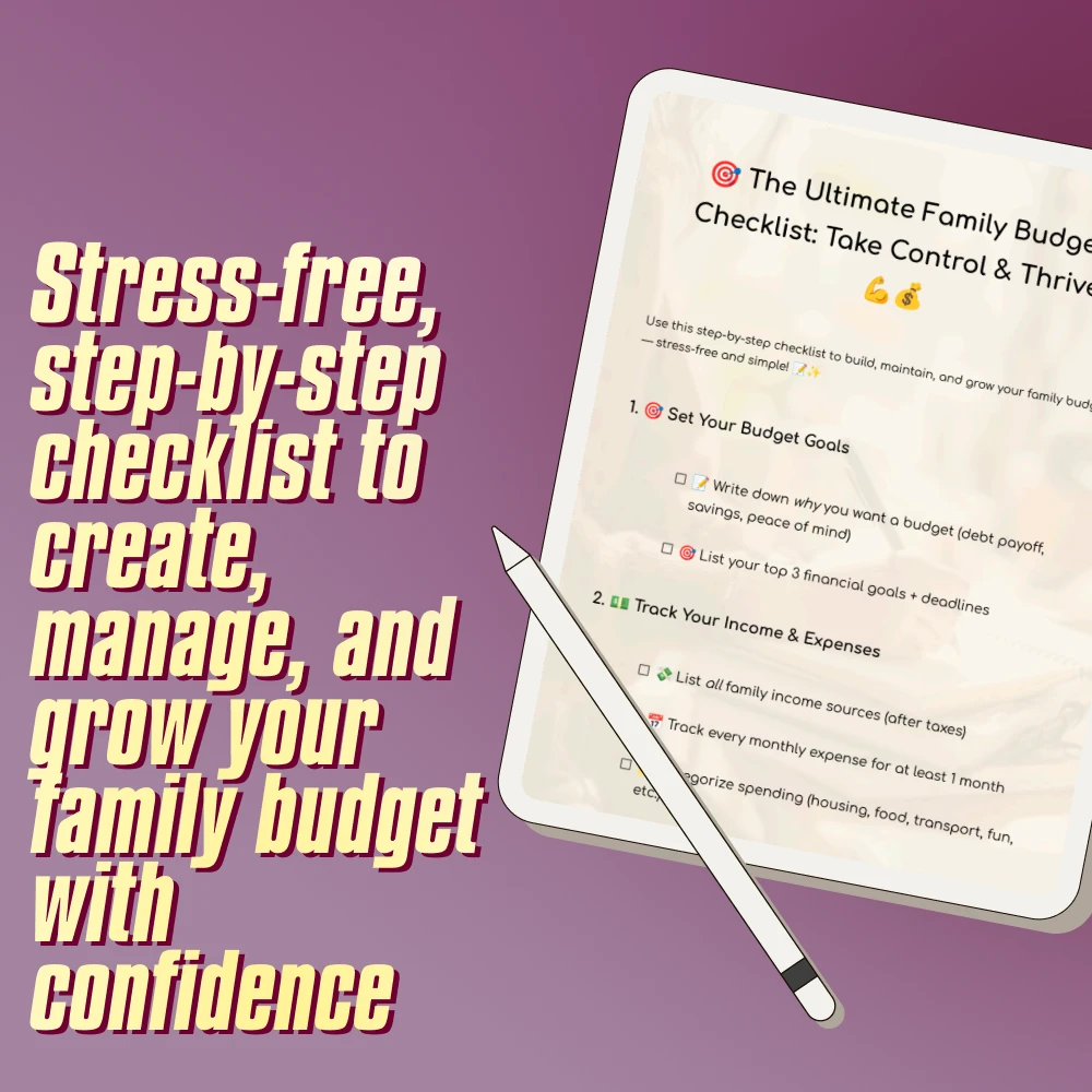 The Ultimate Family Budget Checklist: Take Control & Thrive | Family Budget Planner | How to Make a Family Budget | Instant Download