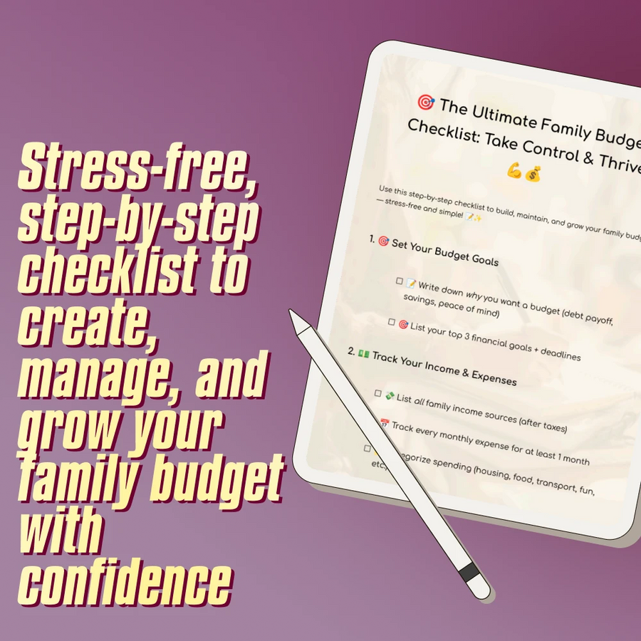 The Ultimate Family Budget Checklist: Take Control & Thrive | Family Budget Planner | How to Make a Family Budget | Instant Download
