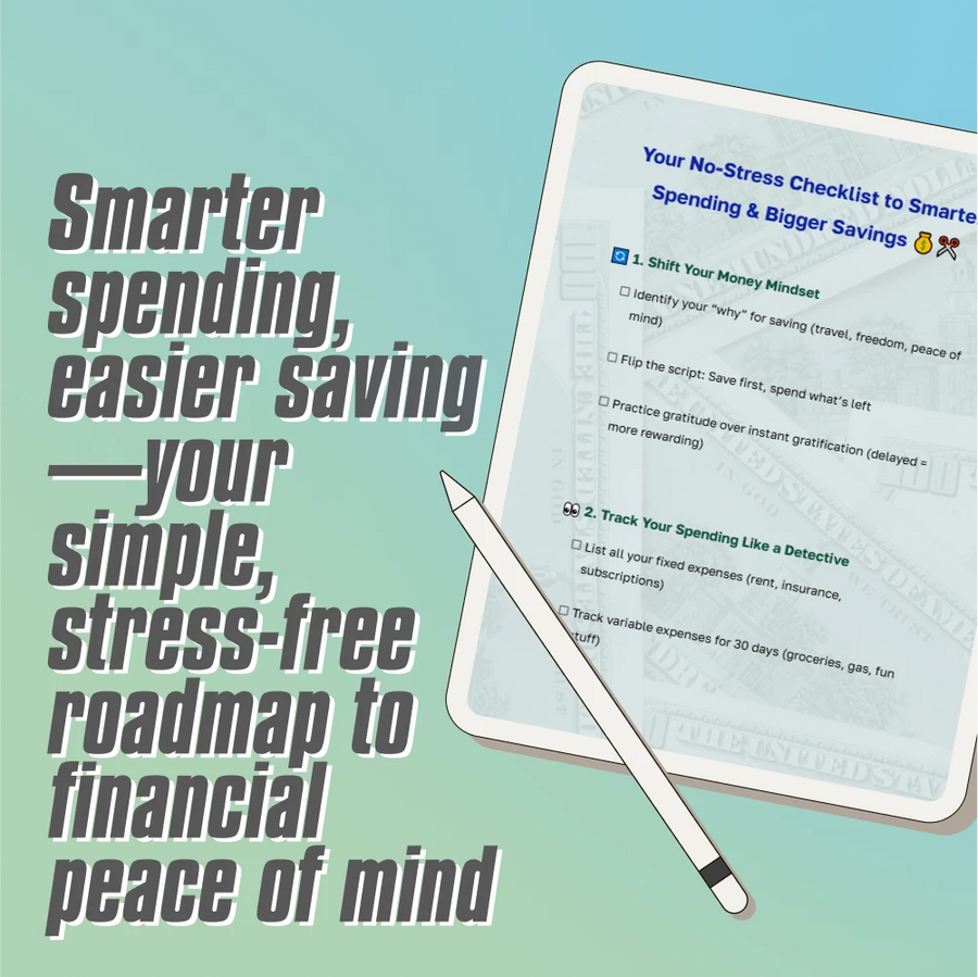 Your No-Stress Checklist to Smarter Spending & Bigger Savings | Budgeting & Expenses Savings Guide | Digital Download Checklist for Money Mindset