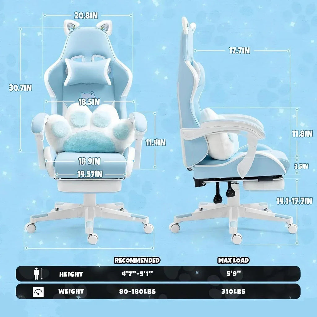 Cute Cat-Themed Ergonomic Gaming Chair - DSARD - DSARD