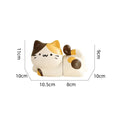 Cute Ceramic Cat Bookcase Decor – Adorable Animal Figurines for Home & Office - DSARD