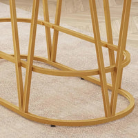 Modern White & Gold Dining Table with Marble Top - DSARD