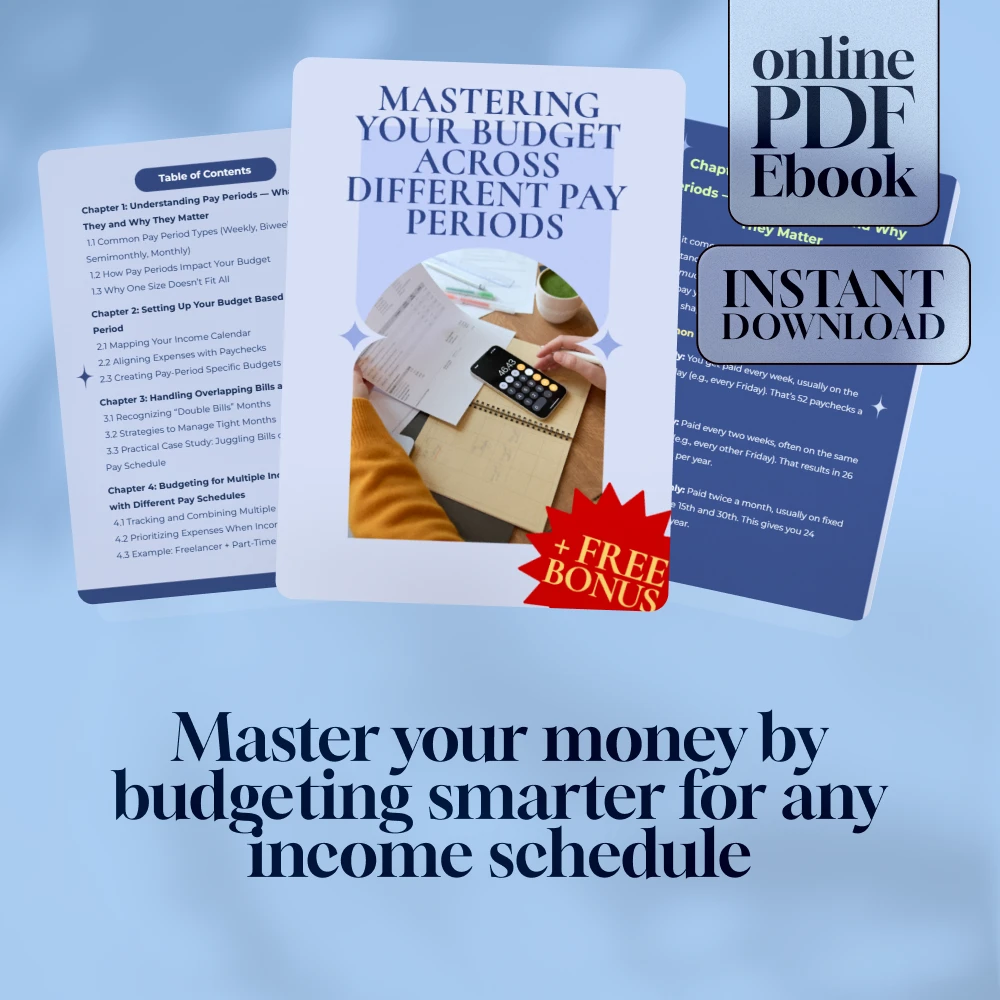 Mastering Your Budget Across Different Pay Periods eBook | How to Budget with Different Pay Periods | Personal Finance Guide PDF