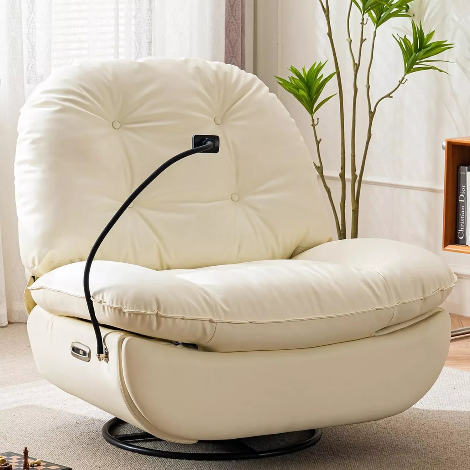 270° Swivel Power Recliner with Voice Control, USB, and Cell Phone Holder - DSARD - DSARD