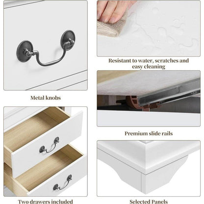 Fully Assembled 2-Drawer Wooden Premium Nightstands Set