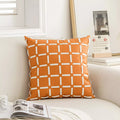 Luxury Leather Grid Throw Pillow Cover 18×18 Inch – Nordic Decorative Cushion
