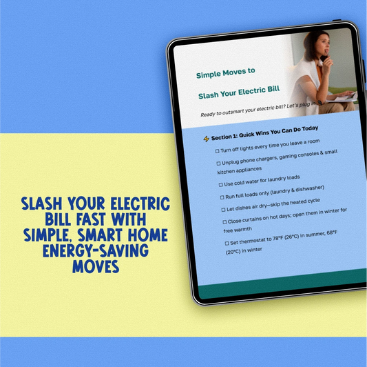 Simple Moves to Slash Your Electric Bill | Save Money on Electric Bill | Printable Checklist & Digital Download