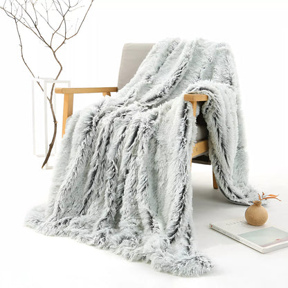 Ultra-Soft Faux Fur Plush Throw Blanket for Bed & Sofa