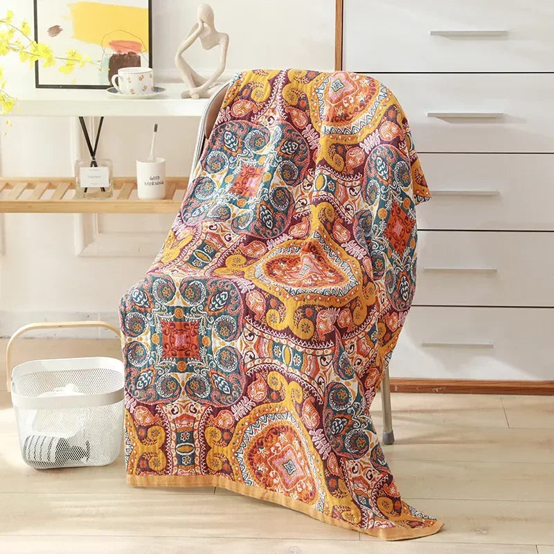 Bohemian Floral Cotton Beach Bath Towel - DSARD
