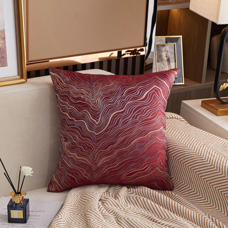 Luxury Gold Jacquard Throw Pillow Cover 18×18 – Elegant Textured Cushion Case