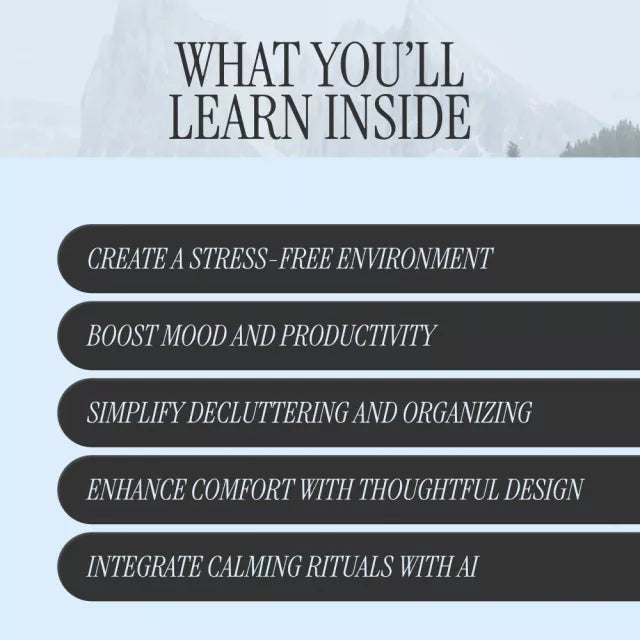 Create a Peaceful Home Sanctuary — Printable Home Calm Guide, Digital Decluttering Workbook, Stress Relief eBook, Mindful Living Checklist for a Cozy, Peaceful Home