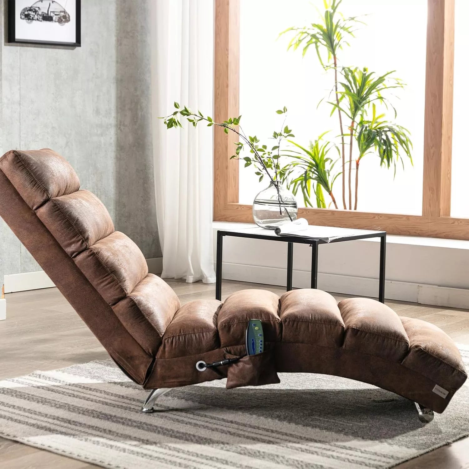 Modern Ergonomic Chaise Lounge with Massage & Recliner Function for Indoors - DSARD