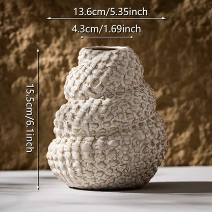 Ceramic Conch Vase Wabi Sabi Tabletop Decoration