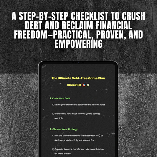 The Ultimate Debt-Free Game Plan Checklist | Pay Off Credit Card Debt | Printable Financial Planner PDF