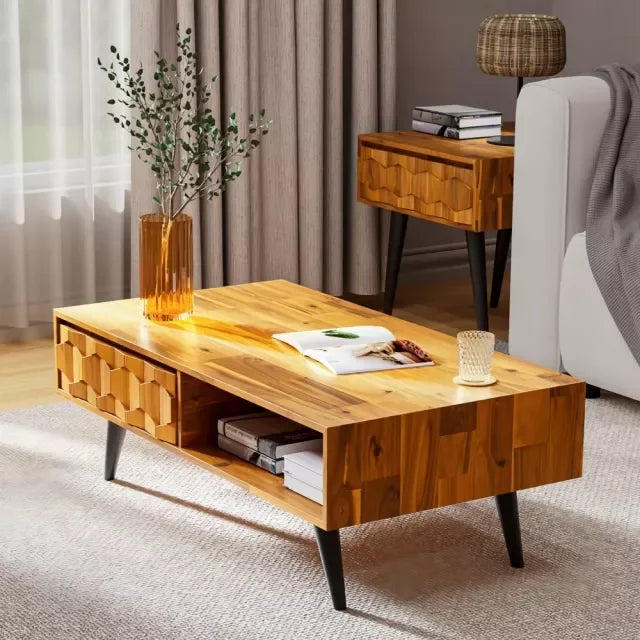 Stylish Wood Coffee Table – Modern Living Room Centerpiece