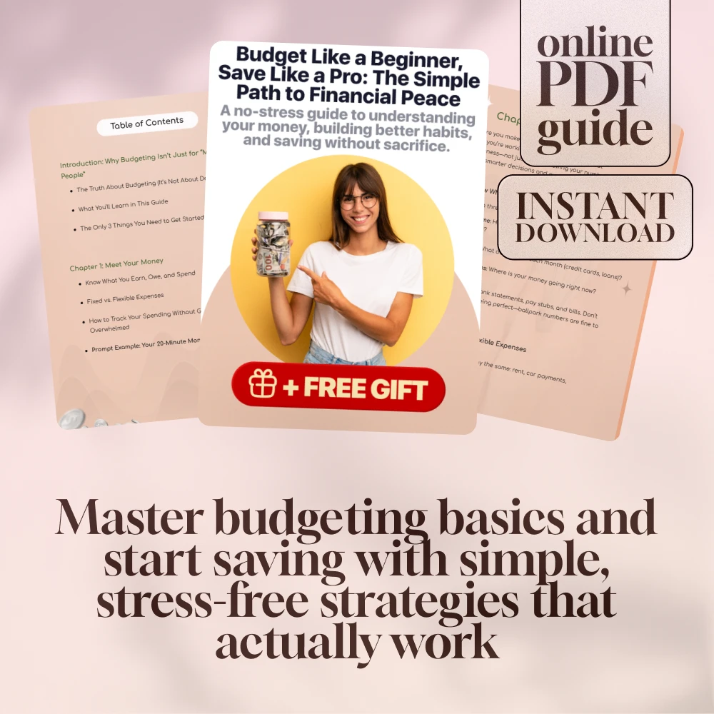 Budget Like a Beginner, Save Like a Pro: The Simple Path to Financial Peace | How to Budget and Save Money for Beginners Guide | Digital Download