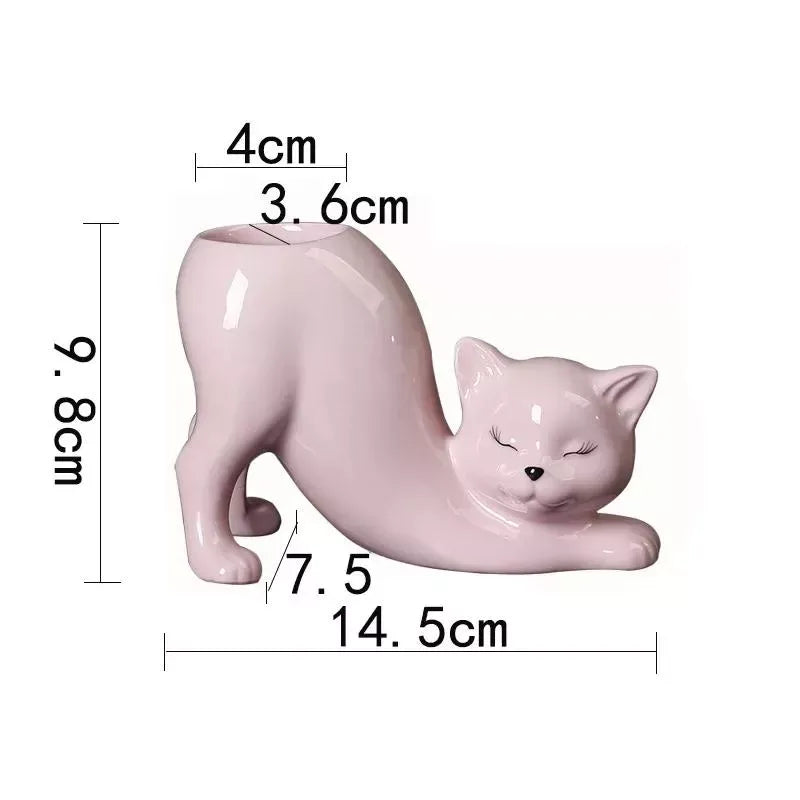 Creative Cat Tail Ceramic Succulent Planter - DSARD