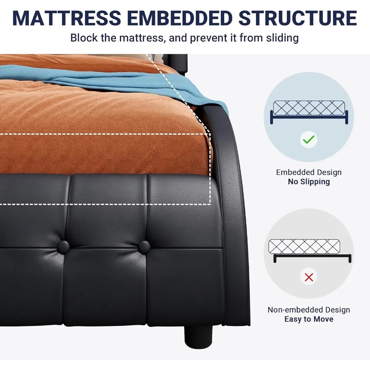 Adjustable Headboard Platform Bed - DSARD