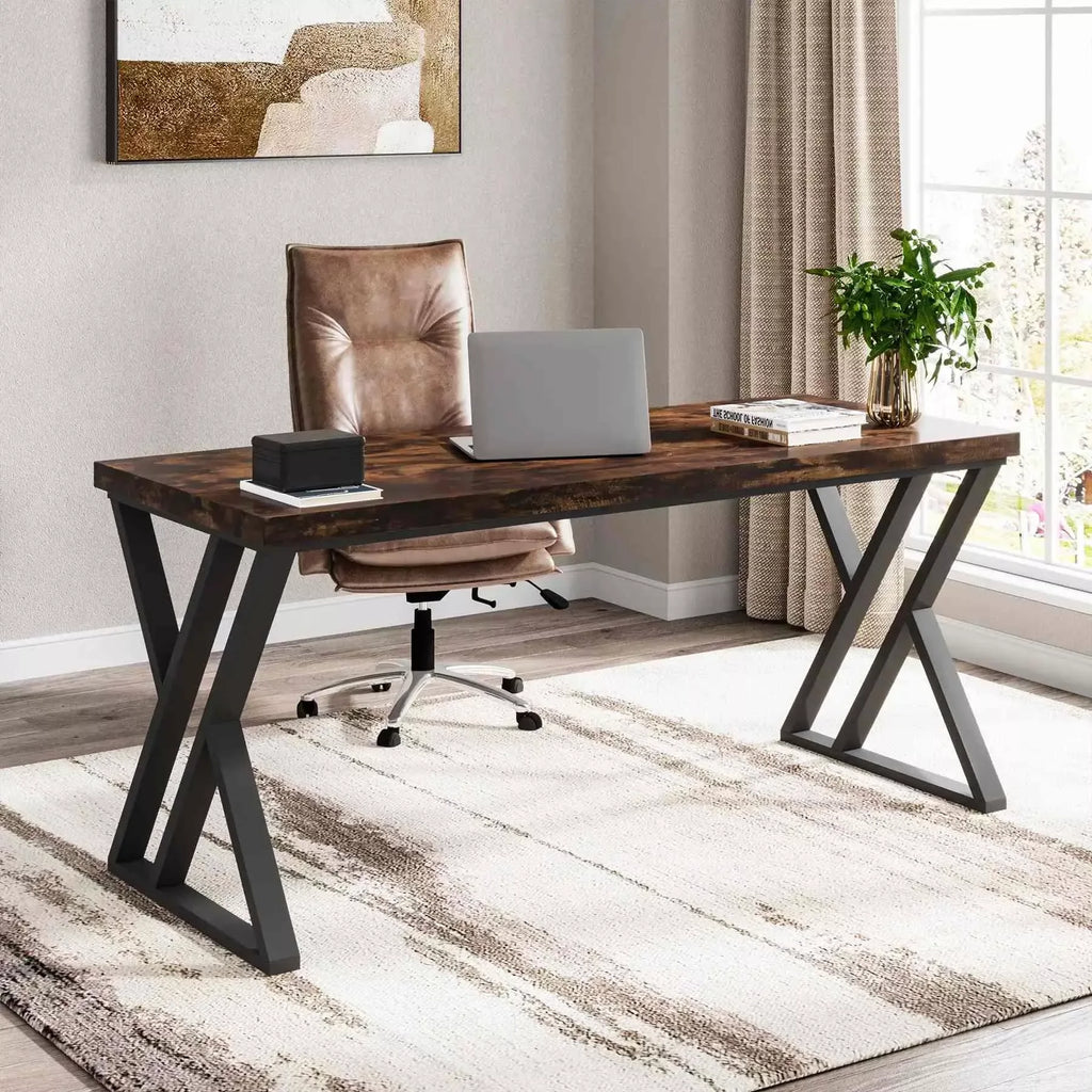 55 Inch Heavy Duty Writing Computer Desk with Z-Shaped Metal Legs - DSARD - DSARD