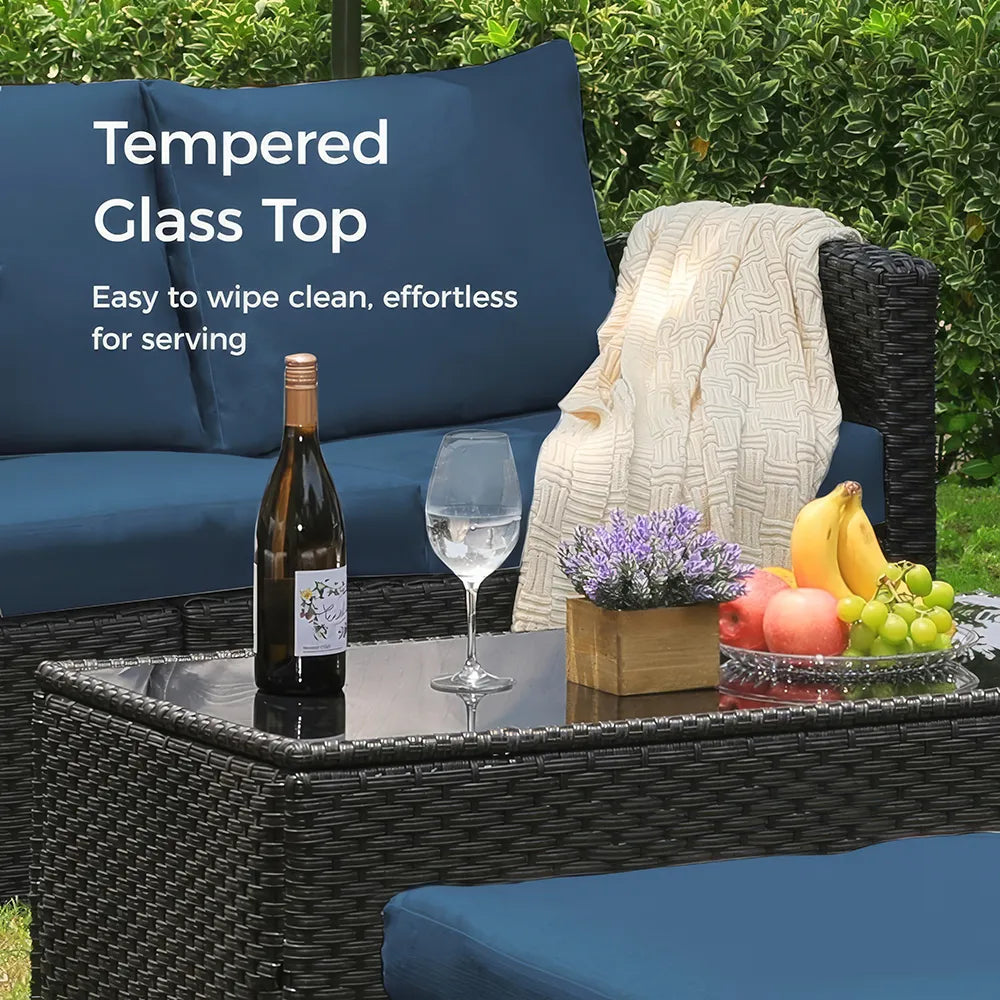 DSARD Luxury Wicker Outdoor Sectional Sofa Set - 4 Pieces