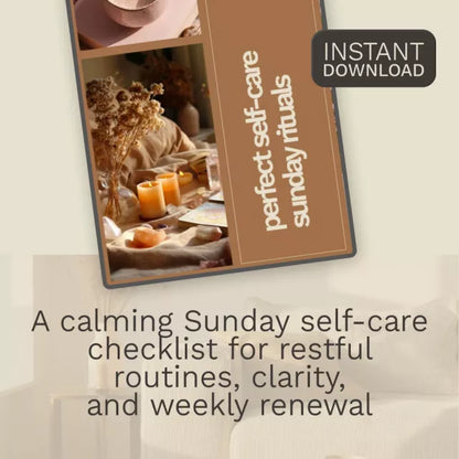Perfect Self-Care Sunday Rituals Checklist | Cozy Self Care Routine, Sunday Reset, Mental Wellness Planner, Digital Download