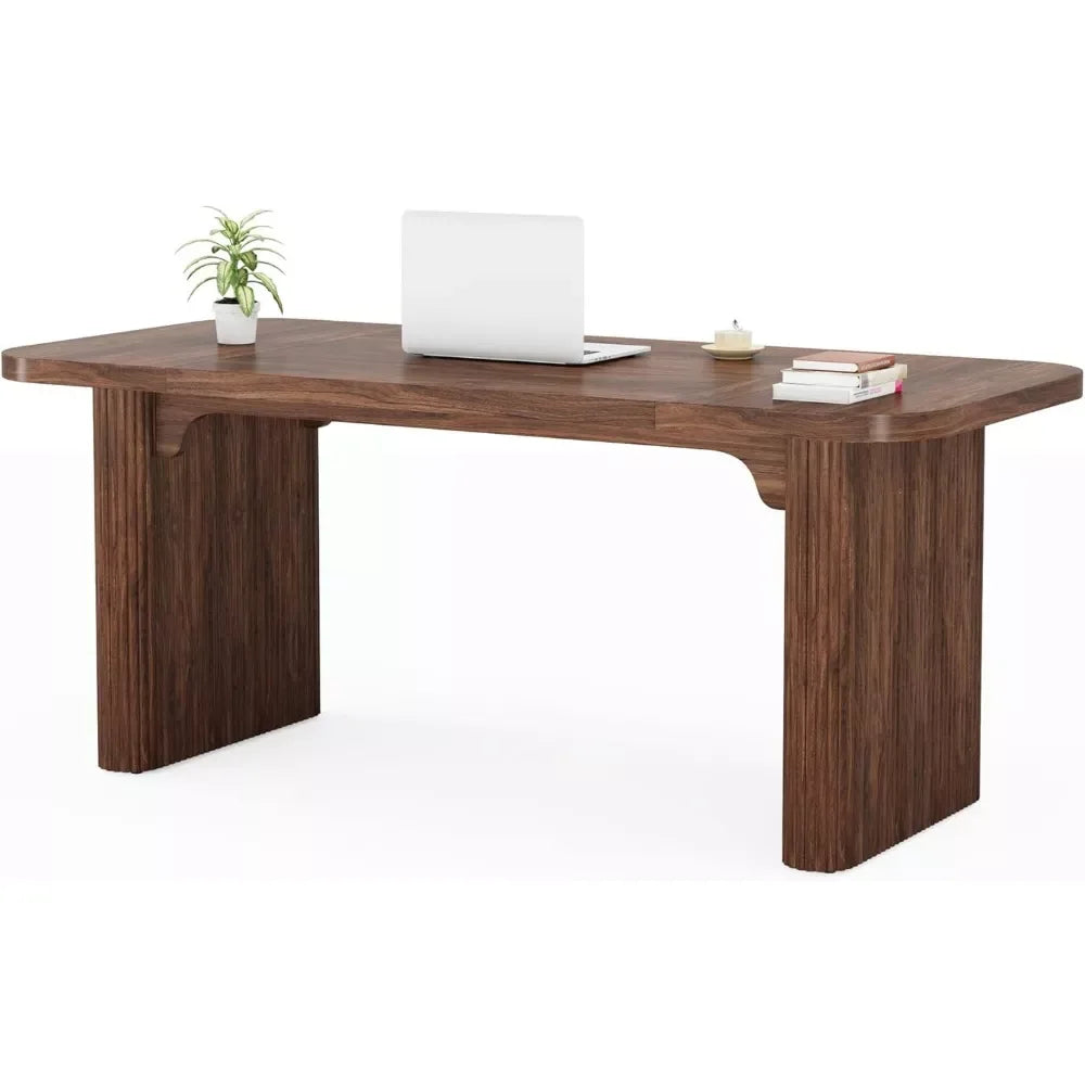 62″ Executive Desk with Double Pedestal and Natural Wood Top - DSARD - DSARD