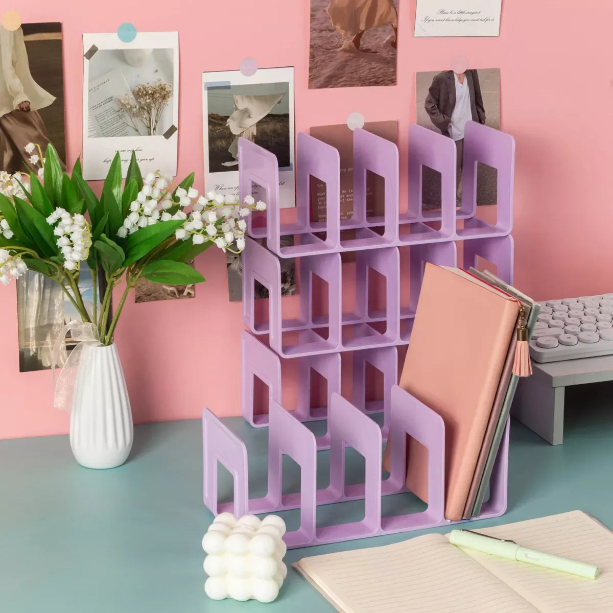 Adjustable Metal Bookend Desktop Organizer and Book Stand - DSARD