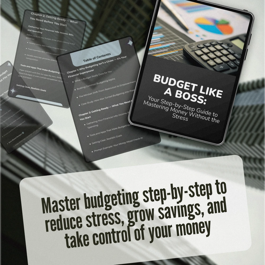 Budget Like a Boss: Your Step-by-Step Guide to Mastering Money Without the Stress | How to Make a Budget Plan eBook | Digital Download PDF Guide