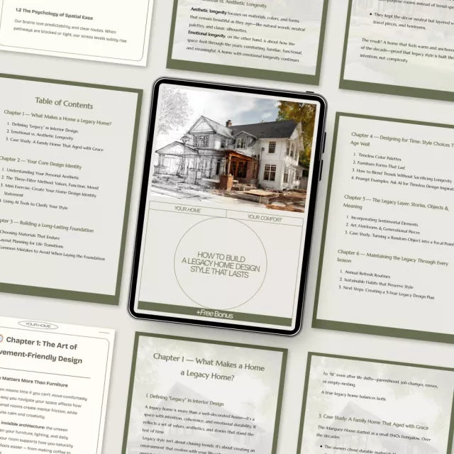 How to Build a Legacy Home Design Style That Lasts | Timeless Home Decor Ebook | Interior Design Guide for Classic, Long-Lasting Style
