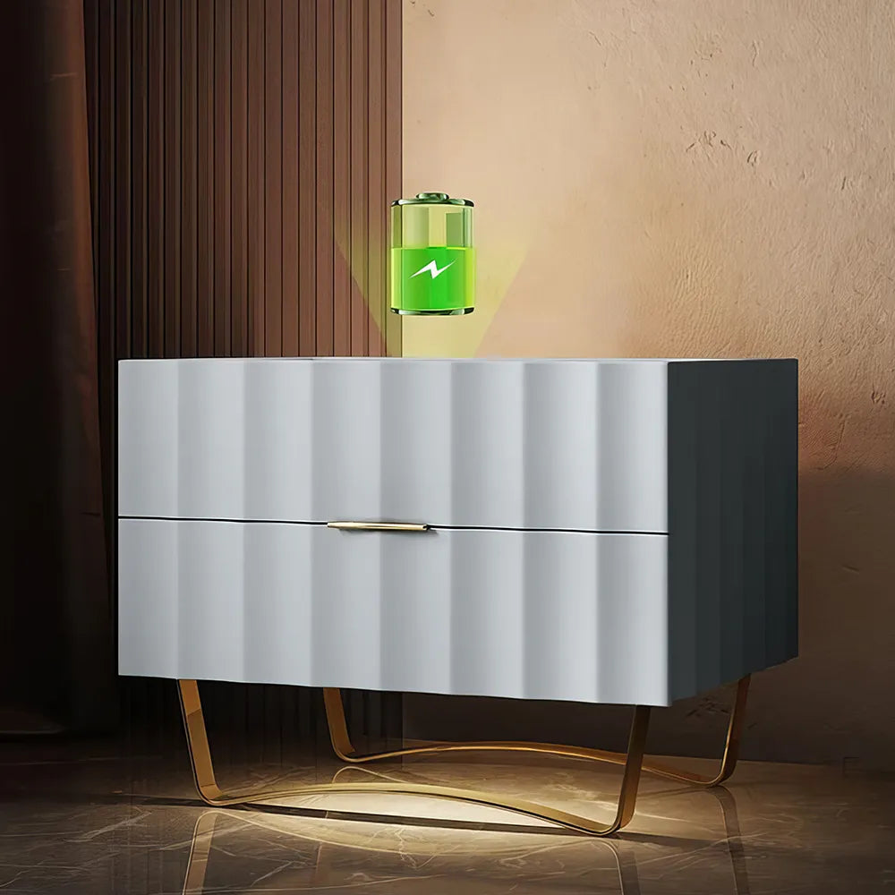 Wooden Bedside Nightstands Storage Luxury Drawers Bedroom Nightstand